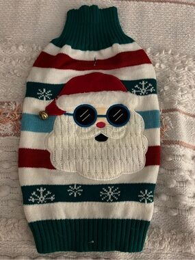 New Holiday Tails Shady Clause Turtleneck Dog Sweater Size L